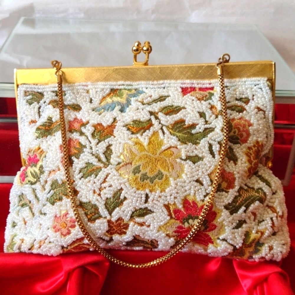 🍂 🍁 Autumn Hued Hand Beaded Made in Hong Kong WALBORG 🛍️ NWOT